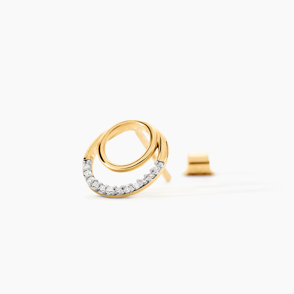 Boucles D'oreilles Puces Atlanta Or Jaune Diamant - Clous d'oreilles Femme | Histoire d&rsquo;Or