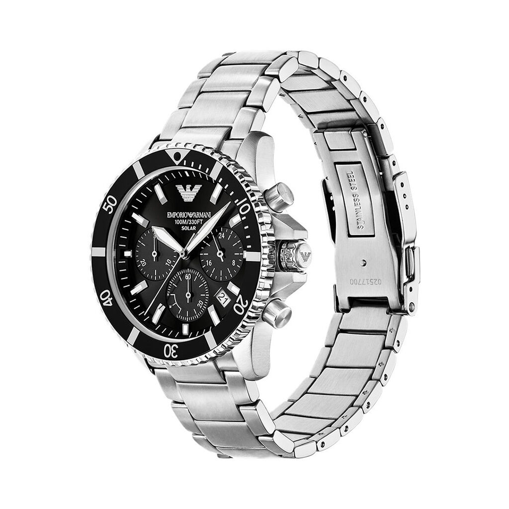 Montre Emporio Armani World Explorer Noir - Montres solaires Homme | Histoire d&rsquo;Or