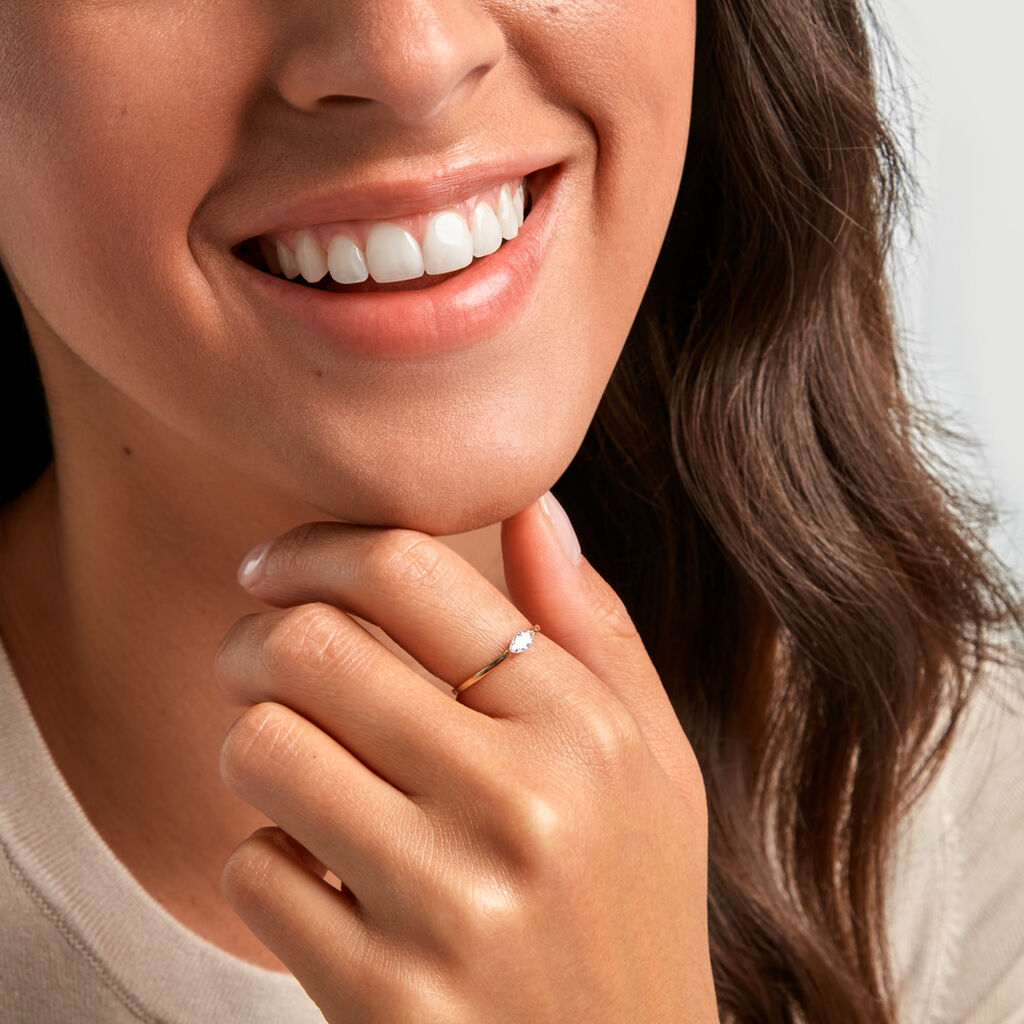 Bague Zineb Or Jaune Oxyde De Zirconium - Bagues solitaires Femme | Histoire d&rsquo;Or