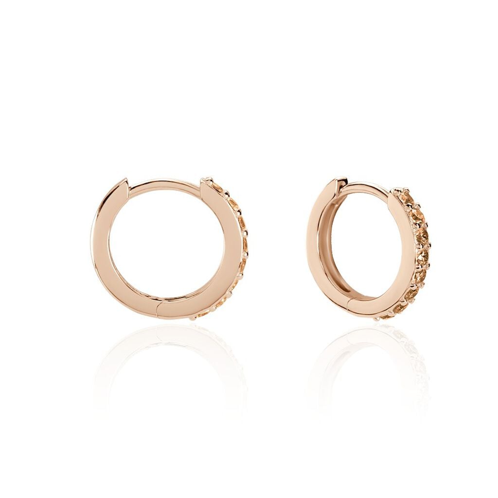 Cr&eacute;oles Rio Argent Rose Oxyde De Zirconium - Boucles d'oreilles cr&eacute;oles Femme | Histoire d&rsquo;Or