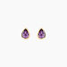 Boucles D'oreilles Puces Fassia Or Jaune Amethyste - Clous d'oreilles Femme | Histoire d&rsquo;Or