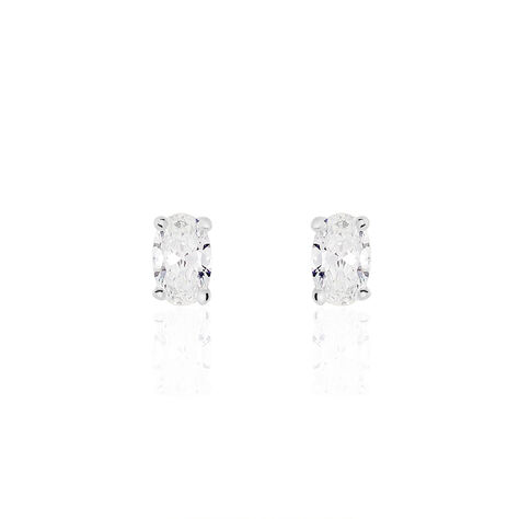 Boucles D'oreilles Puces Mathilda Argent Blanc Oxyde De Zirconium - Boucles d'oreilles fantaisie Femme | Histoire d’Or