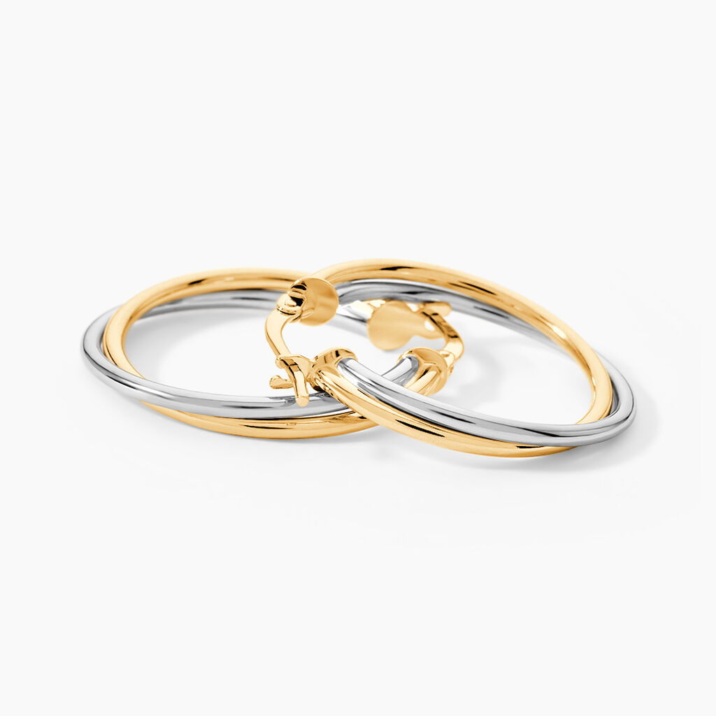 Cr&eacute;oles Tita Or Bicolore - Boucles d'oreilles cr&eacute;oles Femme | Histoire d&rsquo;Or