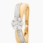 Bague Magnolia Croisee Or Jaune Diamant - Bagues avec pierre Femme | Histoire d&rsquo;Or