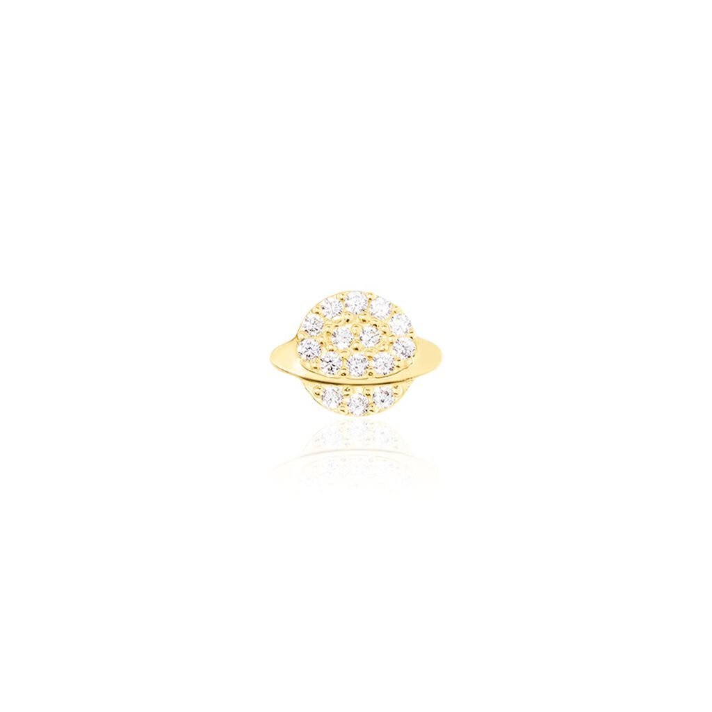Boucles D'oreille Puce Unitaire Uranus Or Jaune Oxyde De Zirconium - Clous d'oreilles Famille | Histoire d’Or