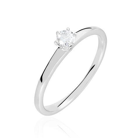 Bague Solitaire Natalia Or Blanc Diamant - Bagues solitaires Femme | Histoire d’Or