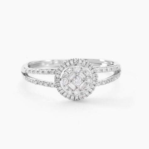 Bague 1986 Or Blanc Diamants - Bagues solitaires Femme | Histoire d&rsquo;Or
