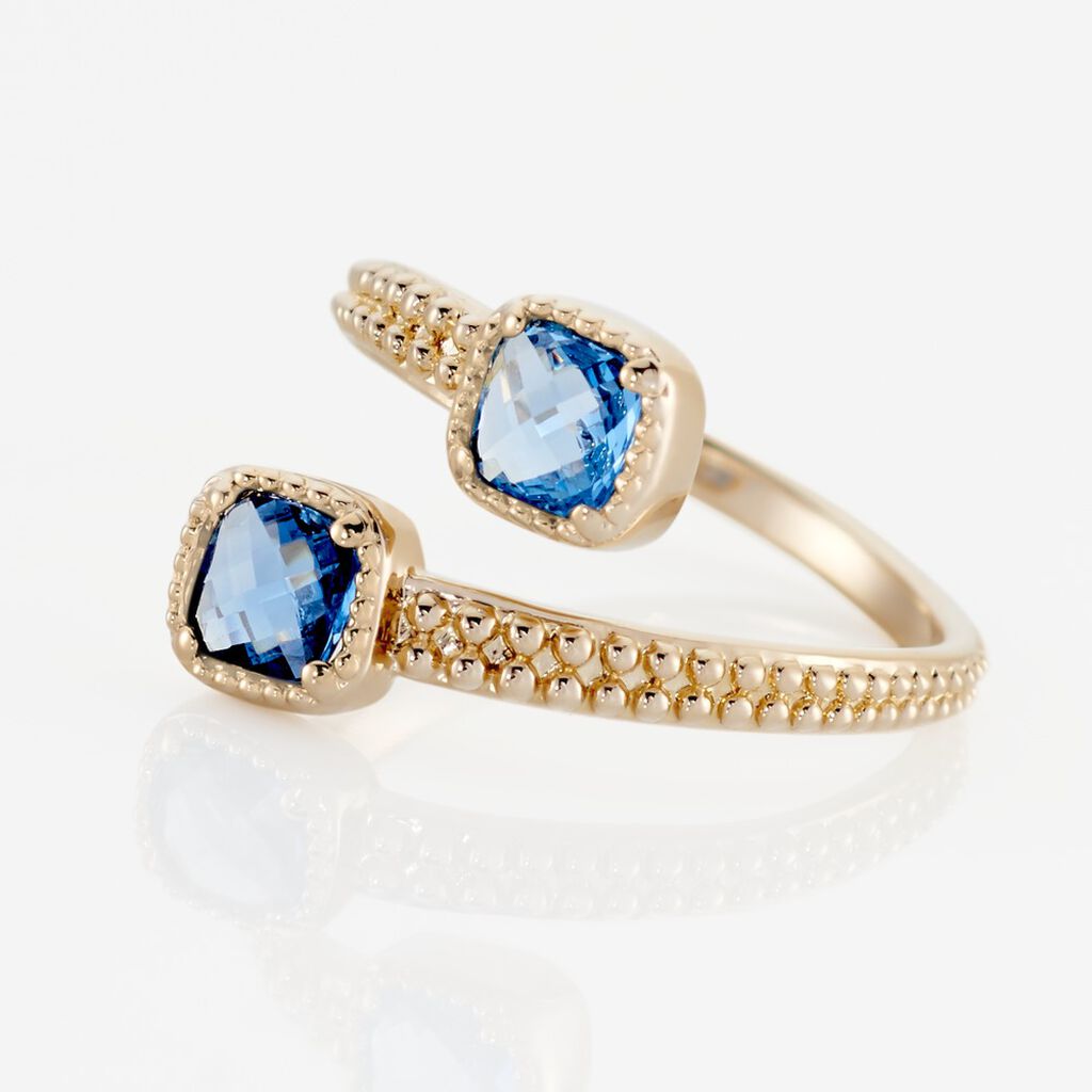 Bague Ilvaae Plaqué Or Pierre Bleue - Bagues avec pierre Femme | Histoire d’Or