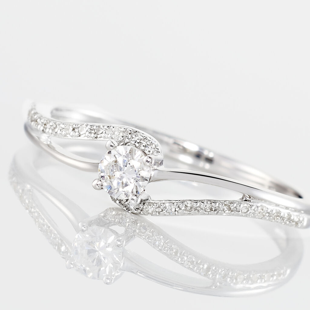 Bague Antigone Or Blanc Diamant - Bagues solitaires Femme | Histoire d’Or