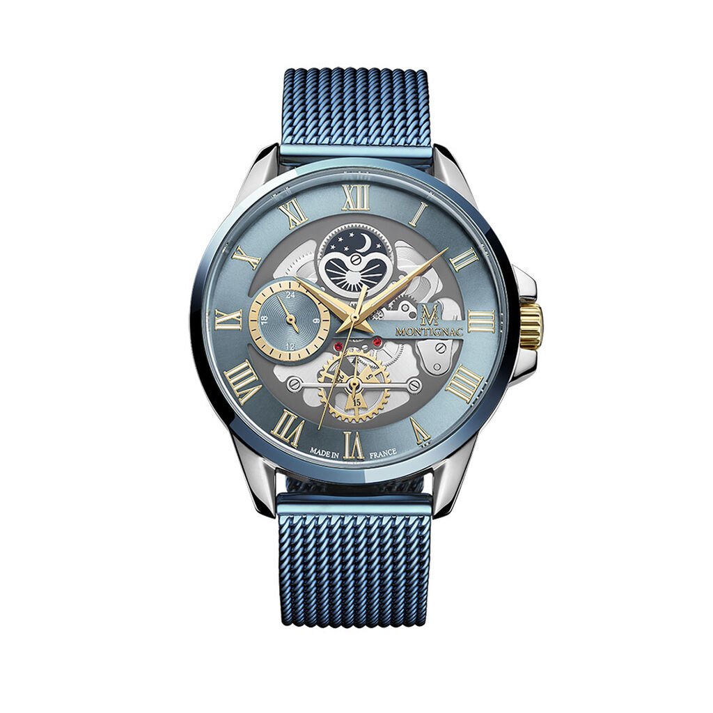 Montre Montignac Round Bleu - Montres Homme | Histoire d’Or