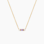 Collier Joaneder Argent Dor&eacute; A L'Or 750/1000 Am&eacute;thyste Oxyde De Zirconium - Colliers pierre Femme | Histoire d&rsquo;Or