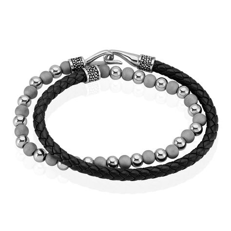 Bracelet Jourdan Pheonix Cuir Noir - Bracelets Homme | Histoire d’Or