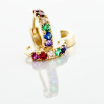 Creoles Andgelina Or Jaune Oxydes De Zirconium - Boucles d'oreilles cr&eacute;oles Femme | Histoire d&rsquo;Or