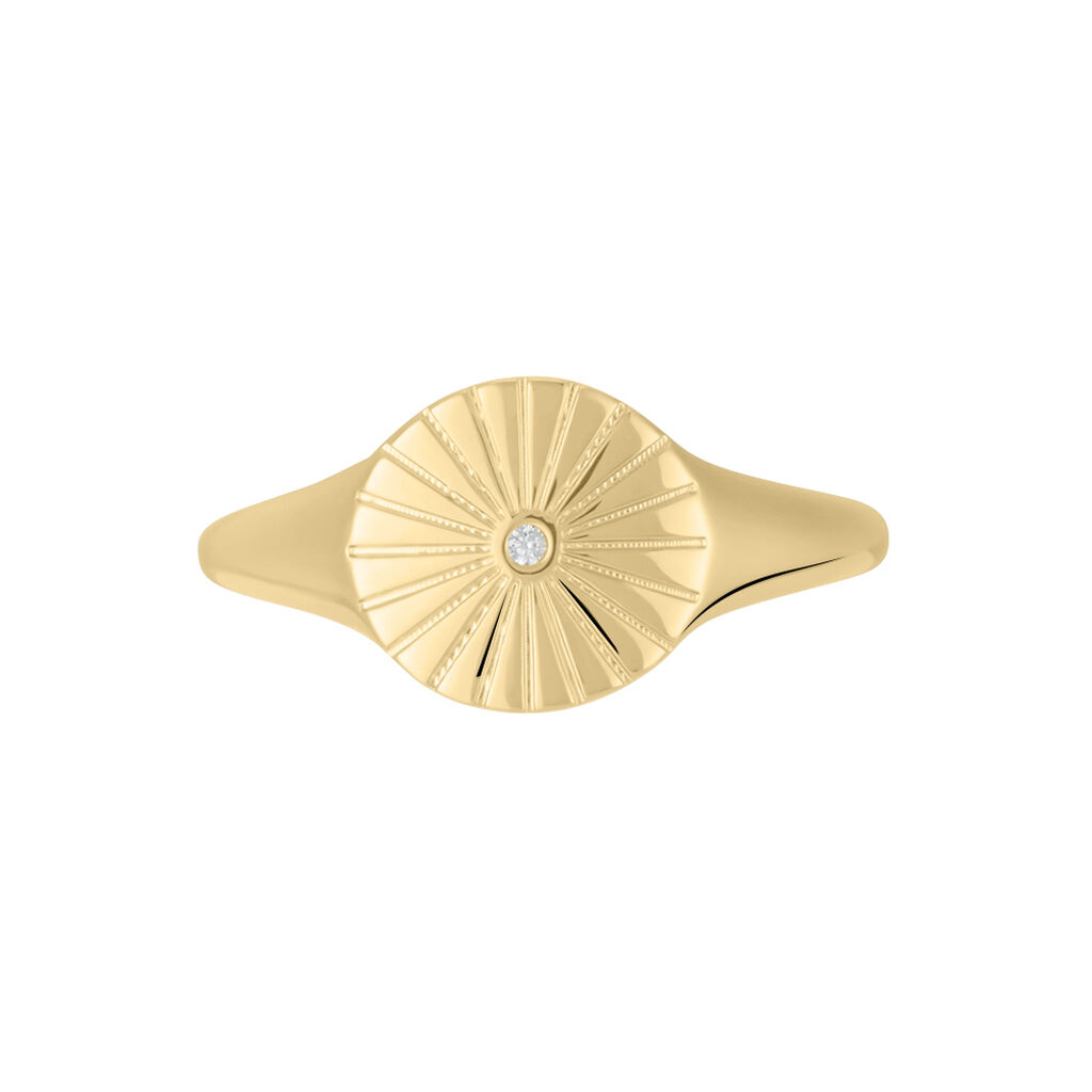 Chevalière Plaqué Or Florenz Oxyde De Zirconium - Bagues solitaires Femme | Histoire d’Or