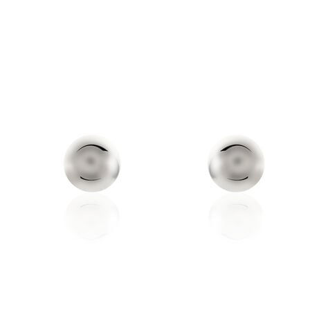 Boucles D'oreilles Puces Fidelia Boule Or Blanc - Clous d'oreilles Femme | Histoire d’Or