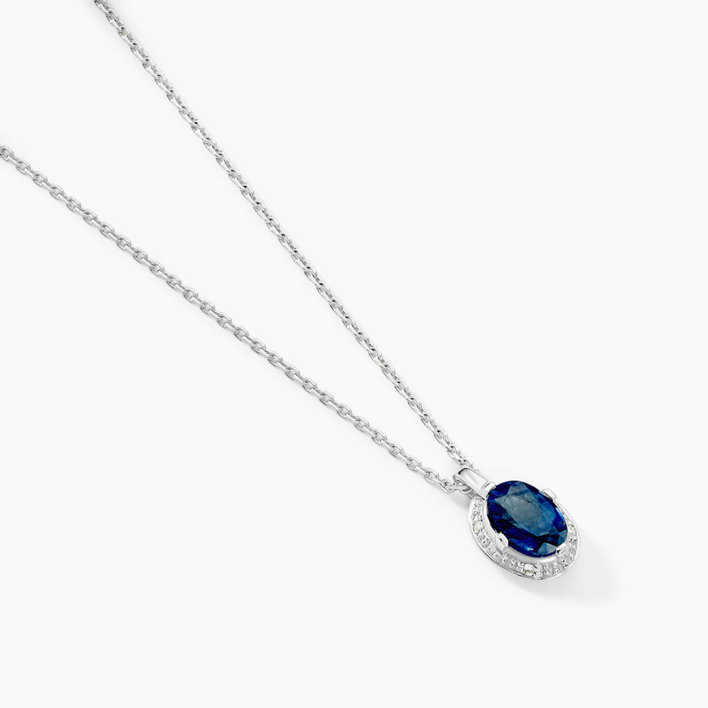 Collier Kriska Or Blanc Saphir Et Diamant - Colliers Femme | Histoire d’Or