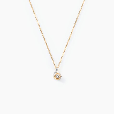 Collier Vrille Accompagnee Or Jaune Diamant - Colliers Femme | Histoire d’Or