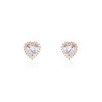 Boucles D'oreilles Puces Calvi Argent Rose Oxyde De Zirconium - Boucles d'oreilles fantaisie Femme | Histoire d&rsquo;Or