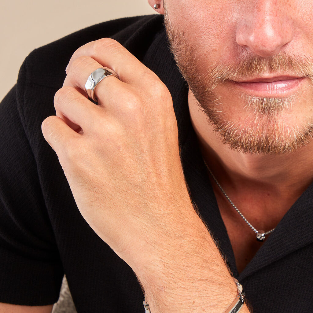 Bague Positano Acier Blanc - Bagues fantaisie Homme | Histoire d’Or
