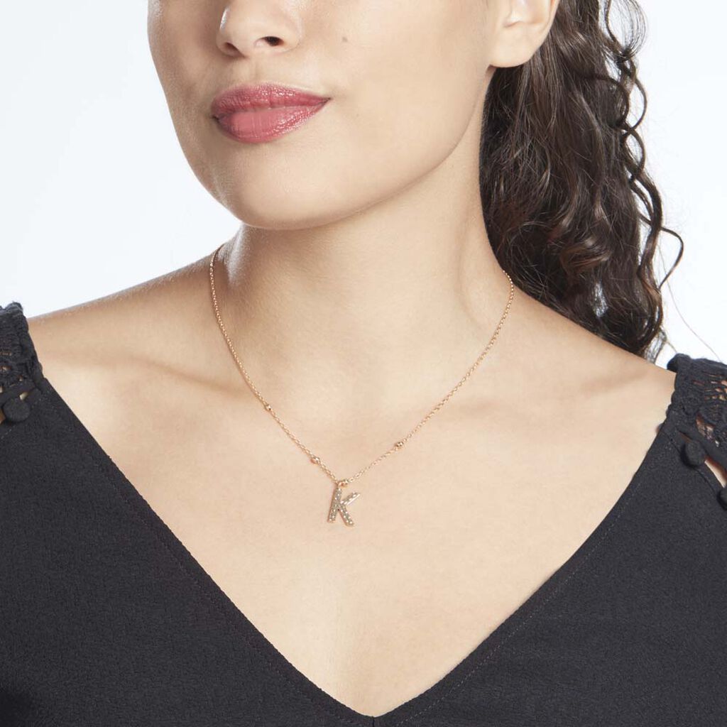 Collier Plaqué Or Jaune Lettra - Colliers fantaisie Femme | Histoire d’Or