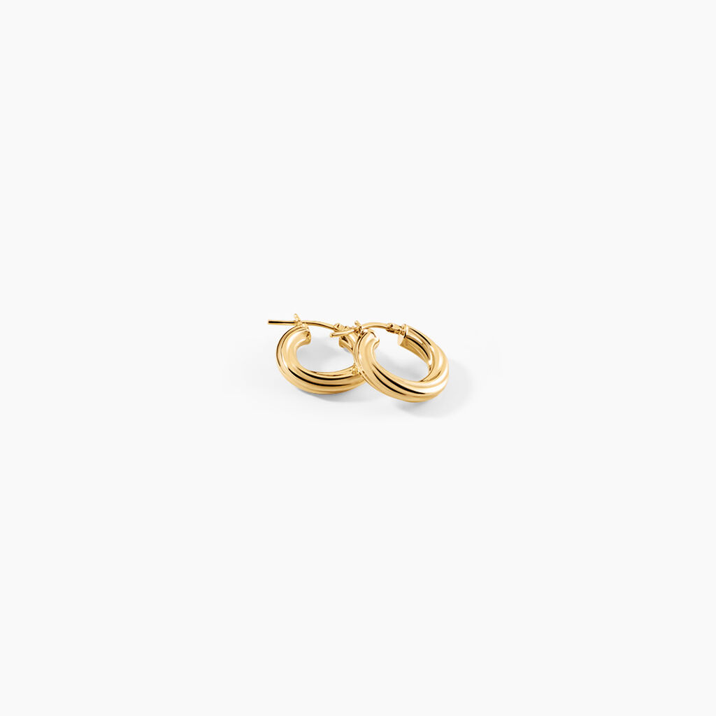 Cr&eacute;oles Yori Argent Dor&eacute; A L'Or 750/1000 - Boucles d'oreilles cr&eacute;oles Femme | Histoire d&rsquo;Or