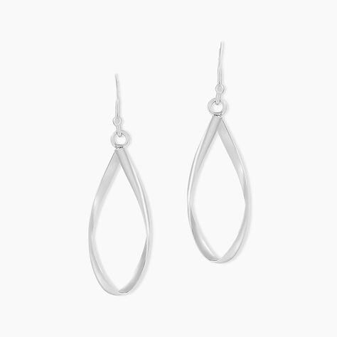 Boucles D'oreilles Pendantes Twisty Argent Blanc - Boucles d'oreilles fantaisie Femme | Histoire d&rsquo;Or