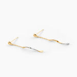 Boucles D'Oreilles Pendantes Marcelino Or Bicolore - Boucles d'oreilles pendantes Femme | Histoire d&rsquo;Or