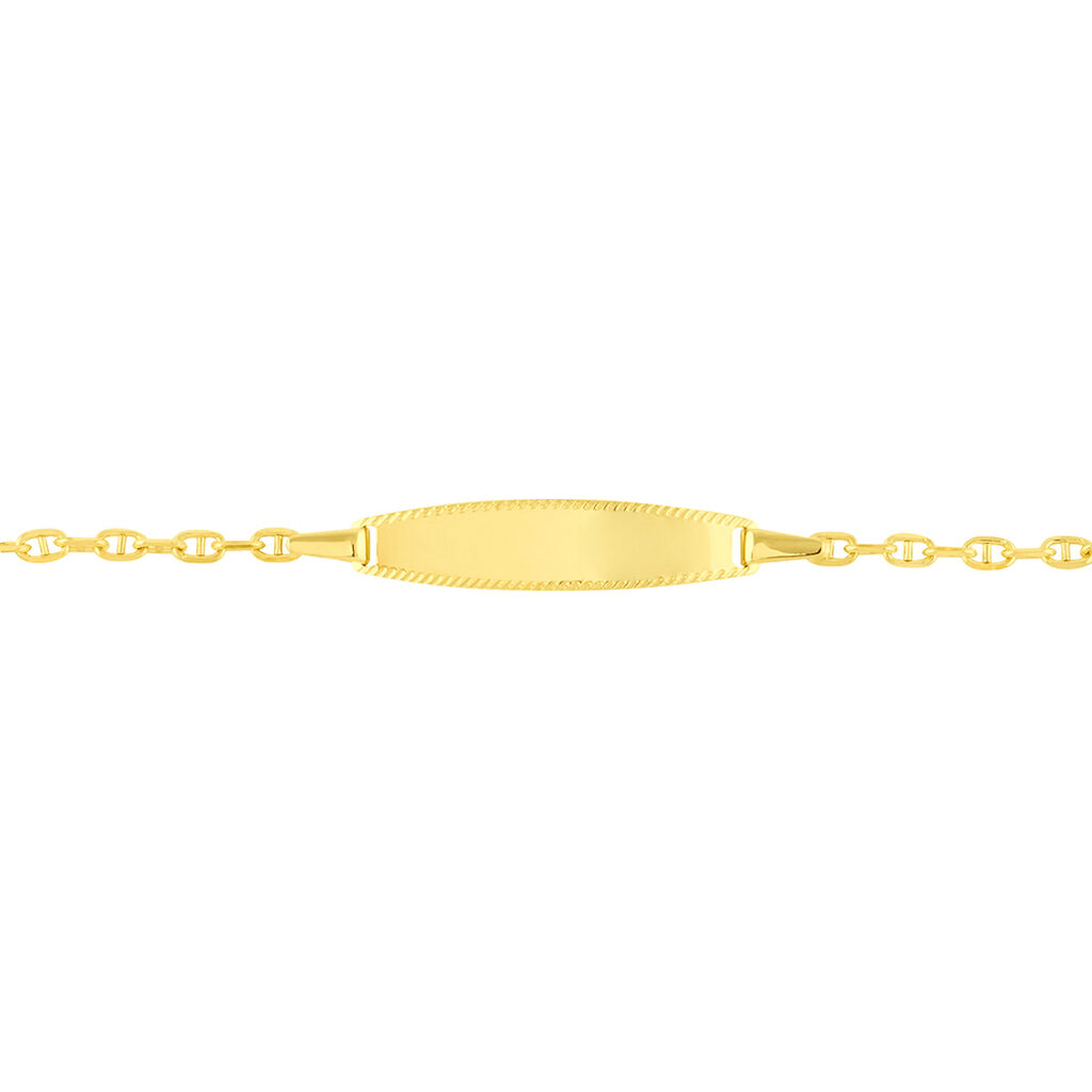 Bracelet Identité Fanelia Maille Marine Or Jaune - Bracelets Communion Enfant | Histoire d’Or