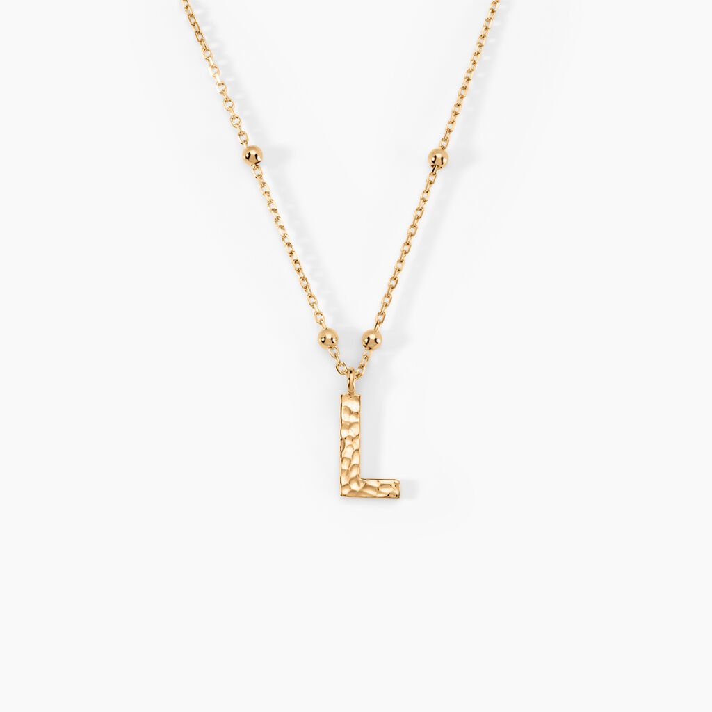 Collier Plaqu&eacute; Or Jaune Lettra - Colliers fantaisie Femme | Histoire d&rsquo;Or