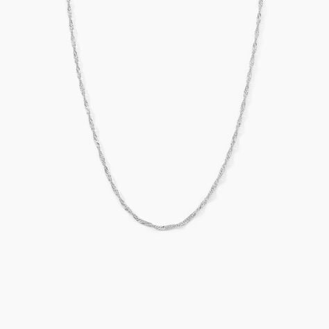 Cha&icirc;ne Ons Maille Singapour Or Blanc - Chaines Femme | Histoire d&rsquo;Or