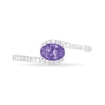 Bague Loriane Or Blanc Amethyste Et Oxyde De Zirconium - Bagues solitaires Femme | Histoire d&rsquo;Or