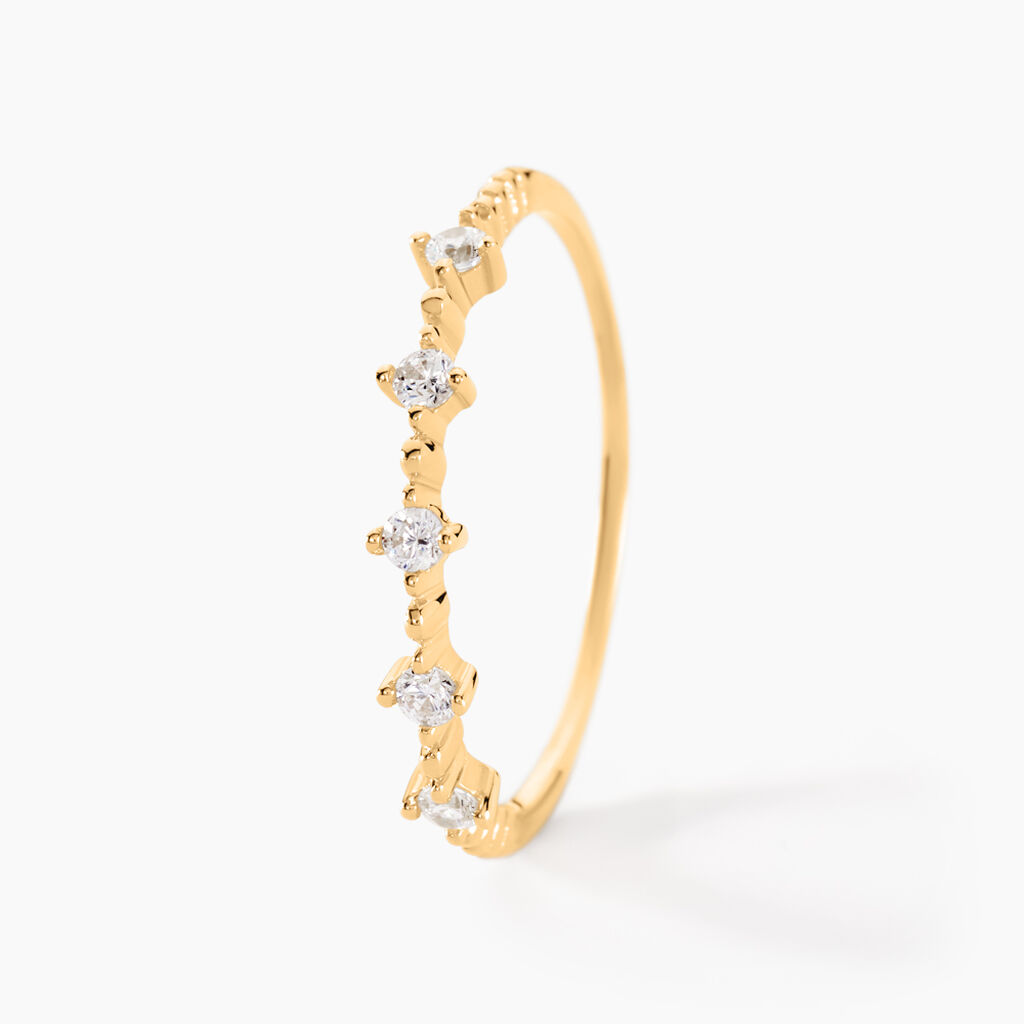 Bague Maximilienne Or Jaune Oxyde De Zirconium - Bagues avec pierre Femme | Histoire d’Or