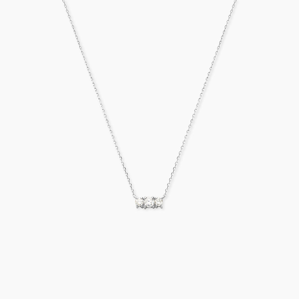 Collier Or Blanc Sabine Diamants - Colliers Femme | Histoire d&rsquo;Or