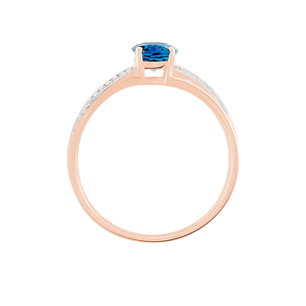 Bague Sare Or Rose Topaze Et Oxyde De Zirconium - Bagues solitaires Femme | Histoire d’Or