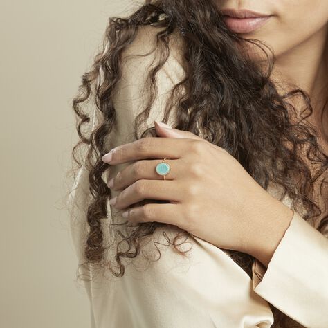 Bague Leeve Plaqué Or Jaune Amazonite - Bagues avec pierre Femme | Histoire d’Or