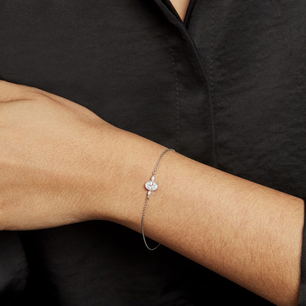 Bracelet Argent Blanc Afonso Oxyde De Zirconium - Bracelets Femme | Histoire d’Or