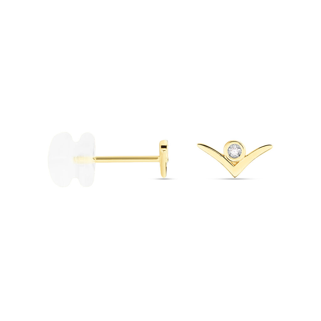 Boucles D'oreilles Puces Volia Or Jaune Diamant - Clous d'oreilles Femme | Histoire d’Or