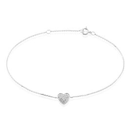 Bracelet Or Blanc Abe Diamants - Bracelets Coeur Femme | Histoire d’Or