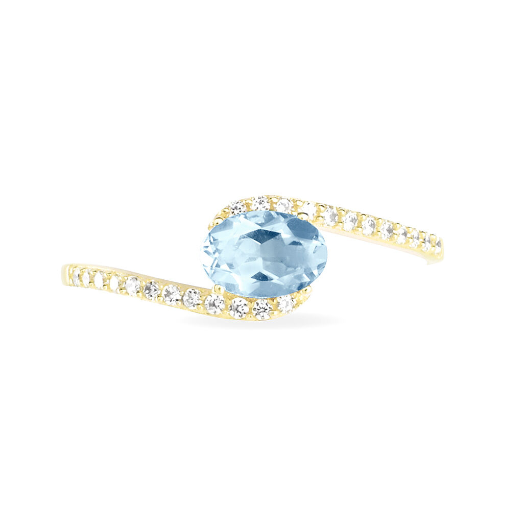 Bague Loriane Or Jaune Topaze Et Oxyde De Zirconium - Bagues solitaires Femme | Histoire d’Or