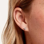Boucles D'Oreilles Puces Sabia Argent Blanc Oxyde De Zirconium - Boucles d'oreilles fantaisie Femme | Histoire d&rsquo;Or