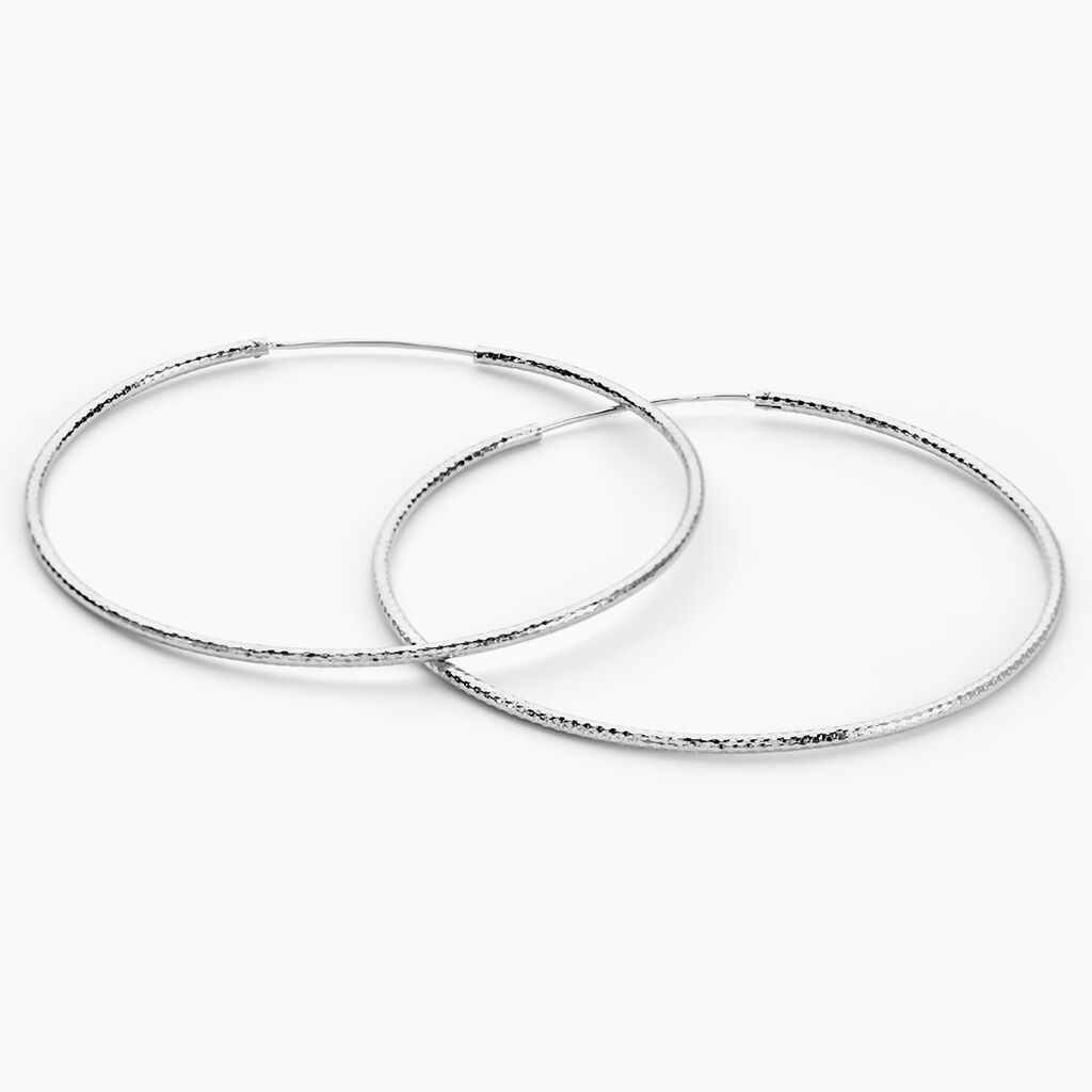 Cr&eacute;oles Argent Blanc Agathe - Boucles d'oreilles cr&eacute;oles Femme | Histoire d&rsquo;Or