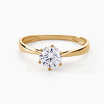 Solitaire Or Jaune Laurian Oxyde De Zirconium Blanc - Bagues solitaires Femme | Histoire d&rsquo;Or