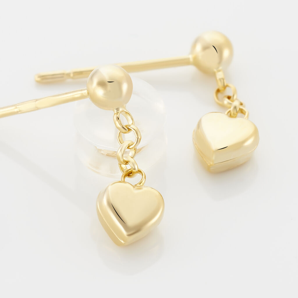 Boucles D'oreilles Pendantes Anne-maudae Pendantes Coeurs Or Jaune - Boucles d'oreilles pendantes Femme | Histoire d’Or
