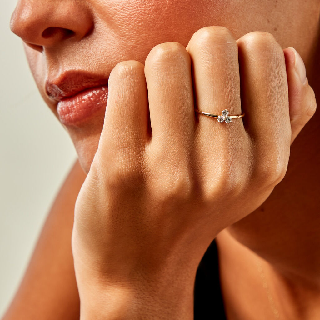 Bague Usoa Or Jaune Diamant Synthétique - Bagues avec pierre Femme | Histoire d’Or