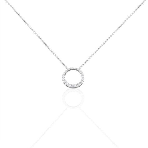 Collier Ela&iuml;s Argent Blanc Oxyde De Zirconium - Colliers fantaisie Femme | Histoire d&rsquo;Or