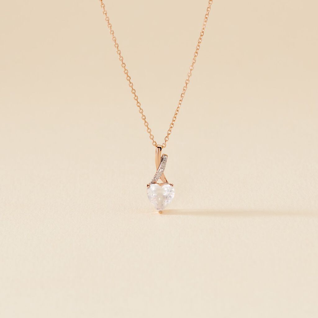 Collier Or Rose Clothilde Quartz - Colliers Femme | Histoire d&rsquo;Or