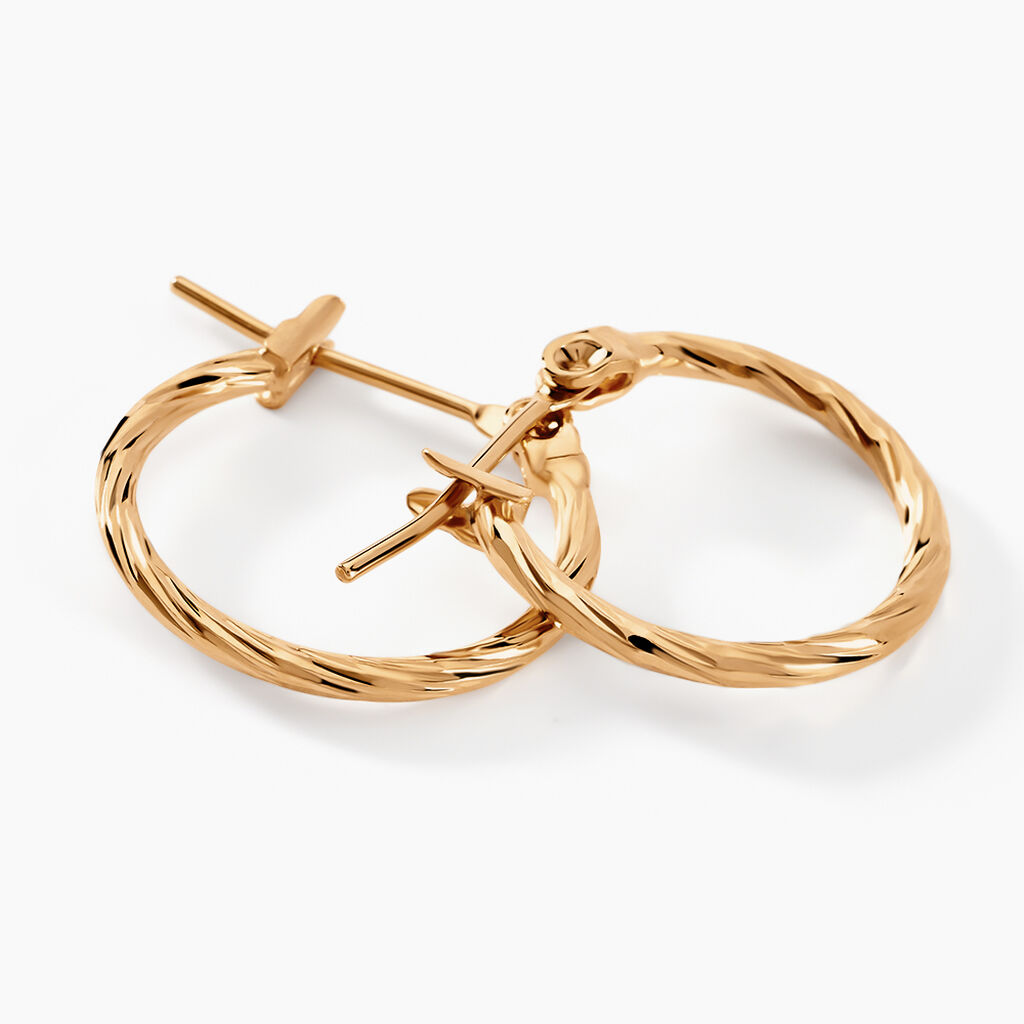 Créoles Anusha Plaqué Or Doré - Boucles d'oreilles créoles Femme | Histoire d’Or
