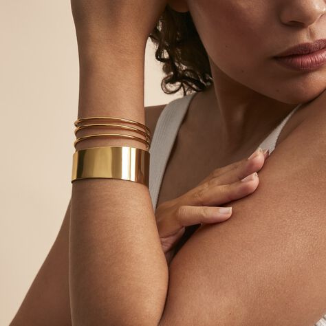Bracelet Manchette Beli Acier Doré - Bracelets fantaisie Femme | Histoire d’Or