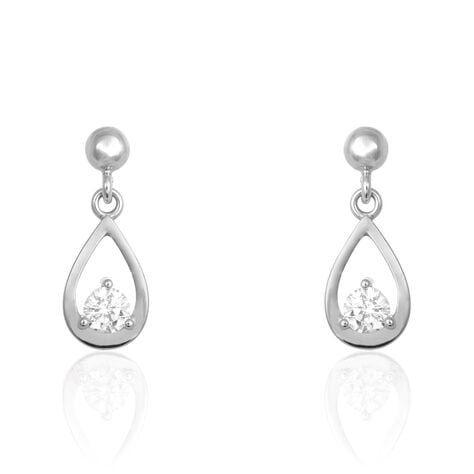 Boucles D'oreilles Puces Bethilda Argent Blanc Oxyde De Zirconium - Boucles d'oreilles fantaisie Femme | Histoire d’Or