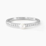 Bague Lua Argent Blanc Perle De Culture Oxyde De Zirconium - Bagues solitaires Femme | Histoire d&rsquo;Or